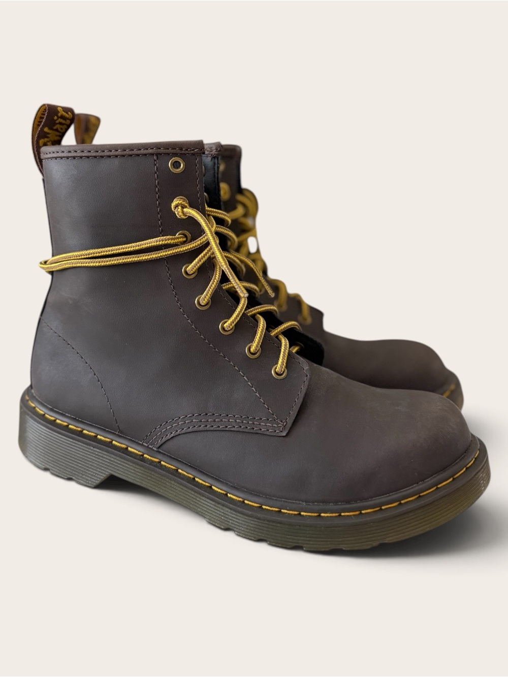 Dr. Martens Brown Leather Lace Up Boots New Without Box